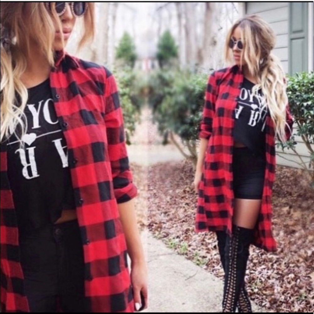 ATL Plaid Shirt Tunic